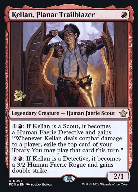 Kellan, Planar Trailblazer, Magic card PFDN 91s — Foundations Promos set