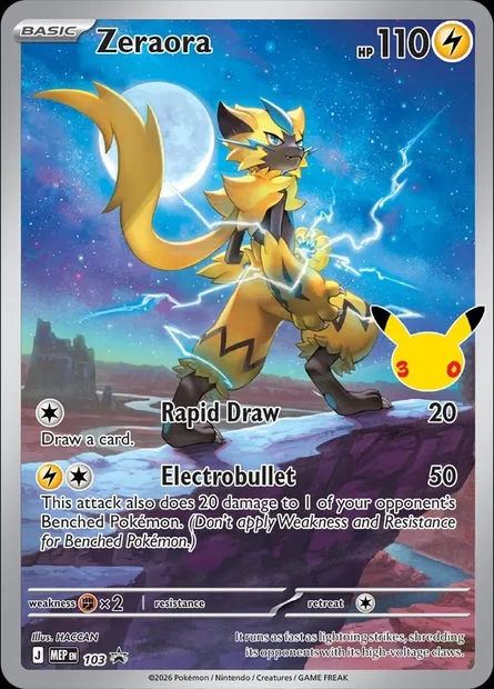 Zeraora, carte Pokémon MEP 103 — extension MEP Black Star Promos