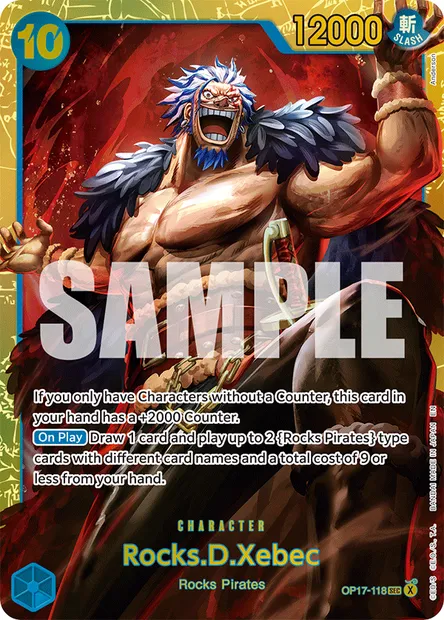 Rocks.D.Xebec, One Piece card OP17-118 — THE WORLD’S STRONGEST WARRIORS set