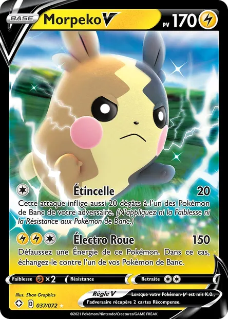 Morpeko V, carte Pokémon SHF 37 — extension Destinées Radieuses