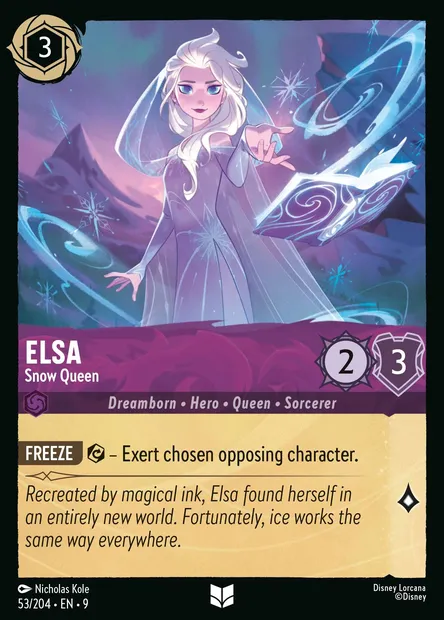 Elsa - Snow Queen, Disney Lorcana card CH9-053 — Fabled set