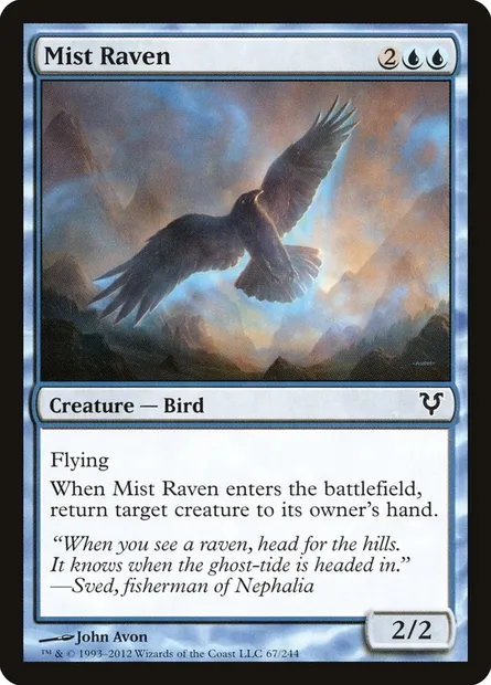 Mist Raven, Magic card AVR 67 — Avacyn Restored set