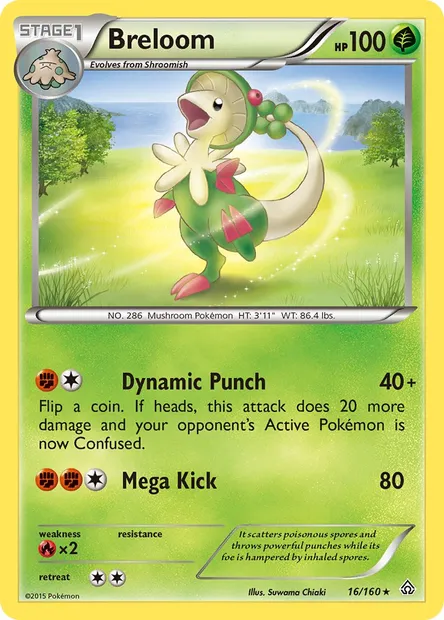 Breloom, Pokémon card PRC 16 — Primal Clash set