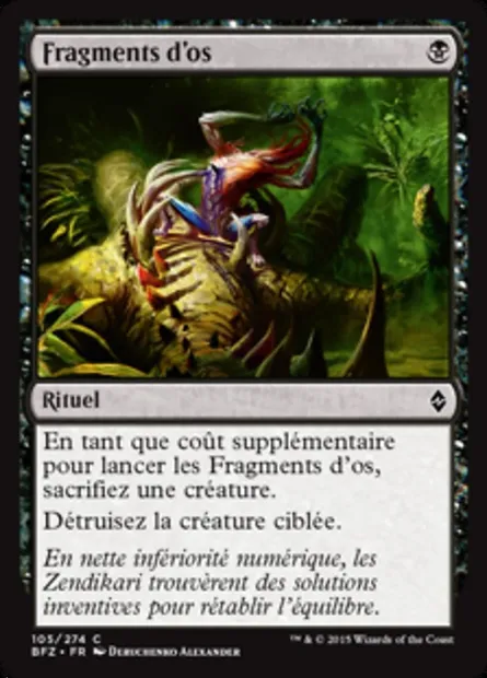 Fragments d'os, carte Magic BFZ 105 — extension La bataille de Zendikar