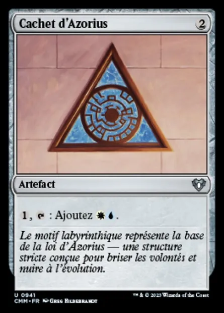 Cachet d'Azorius, carte Magic CMM 941 — extension Commander Masters