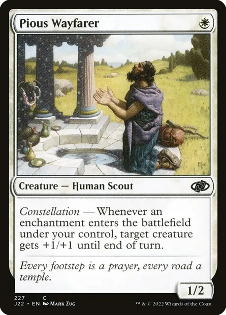 Pious Wayfarer, Magic card J22 227 — Jumpstart 2022 set