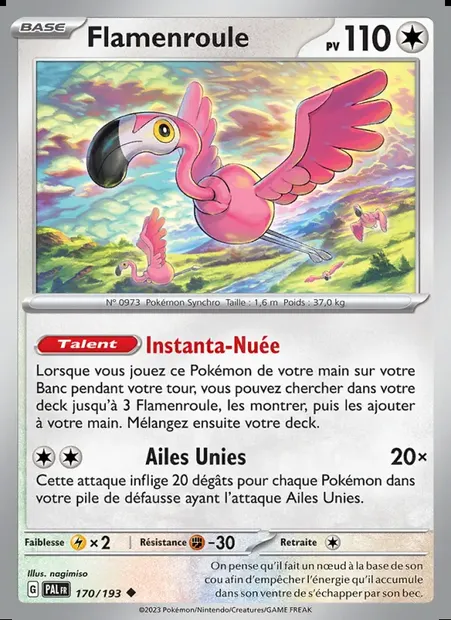 Flamenroule, carte Pokémon PAL 170 — extension Évolutions à Paldea