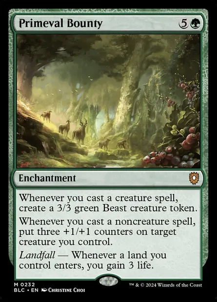 Primeval Bounty, Magic card BLC 232 — Bloomburrow Commander set