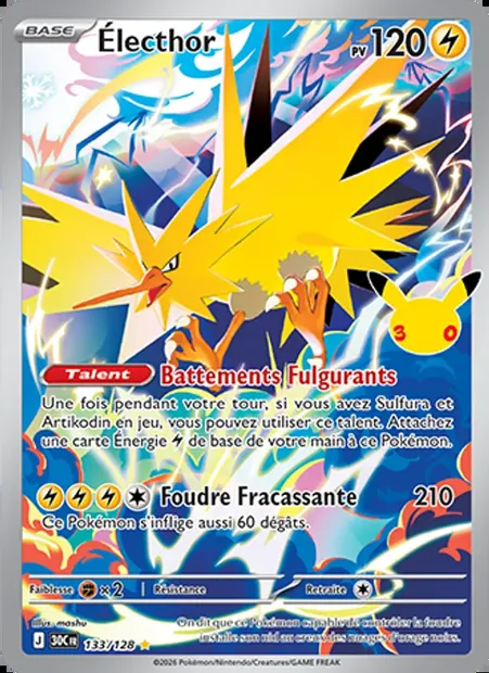 Électhor, carte Pokémon 30C 133 — extension 30ᵉ Anniversaire