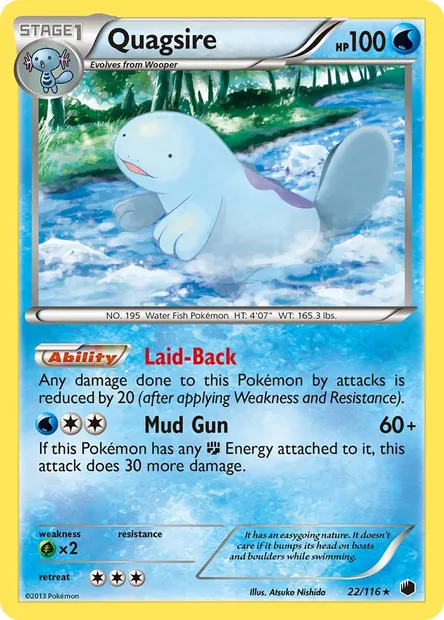 Quagsire, Pokémon card PLF 22 — Plasma Freeze set