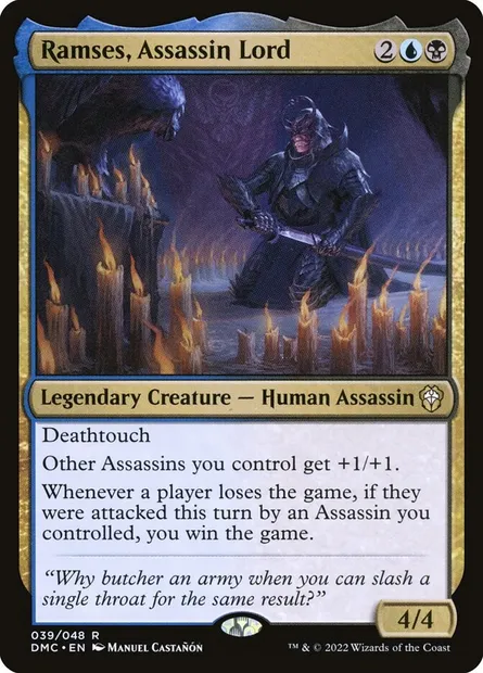 Ramses, Assassin Lord, Magic card DMC 39 — Dominaria United Commander set