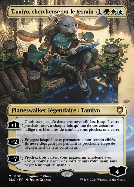 Tamiyo, chercheuse sur le terrain, carte Magic BLC 100 — extension Bloomburrow Commander
