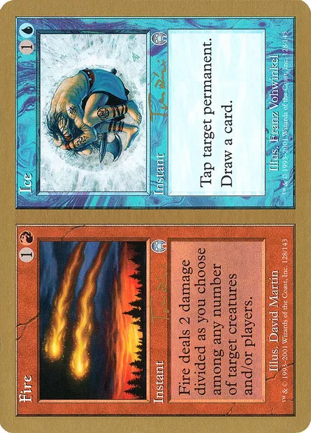 Feu // Glace, carte Magic WC01 jt128 — extension World Championship Decks 2001