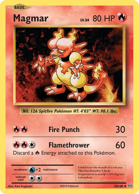 Magmar, Pokémon card EVO 20 — Evolutions set
