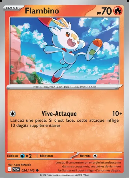 Flambino, carte Pokémon SCR 026 — extension Couronne Stellaire