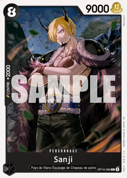 Sanji, carte One Piece OP16-086 — extension L'HEURE DE LA BATAILLE DÉCISIVE