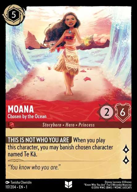 Moana - Chosen by the Ocean, Disney Lorcana card CH1-117 — The First Chapter set