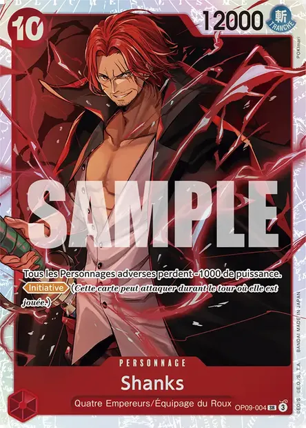 Shanks, carte One Piece OP09-004 — extension LES NOUVEAUX EMPEREURS