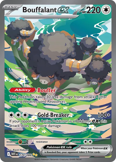 Bouffalant ex, Pokémon card WHT 170 — White Flare set