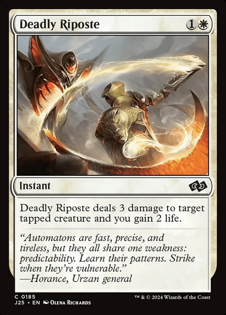 Deadly Riposte, Magic card J25 185 — Foundations Jumpstart set