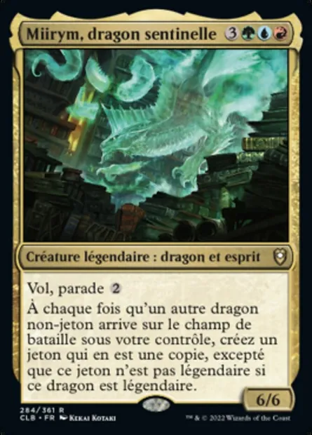 Miirym, dragon sentinelle, carte Magic CLB 284 — extension Commander Légendes : la bataille de la Porte de Baldur