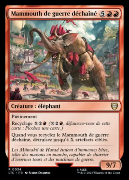 Mammouth de guerre déchaîné, carte Magic LTC 34 — extension Tales of Middle-earth Commander