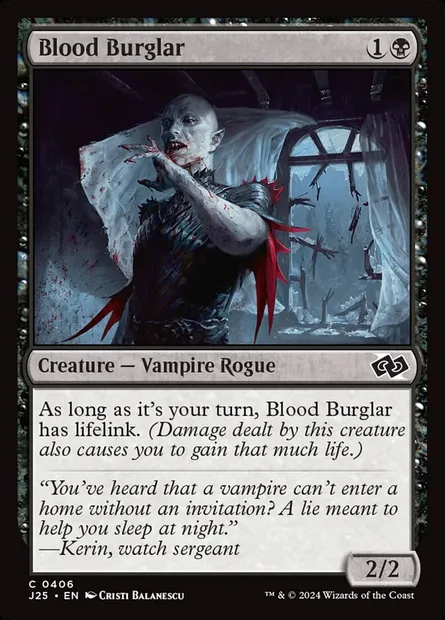 Blood Burglar, Magic card J25 406 — Foundations Jumpstart set