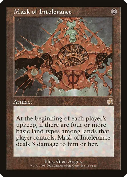 Masque de l'intolérance, carte Magic APC 138 — extension Apocalypse
