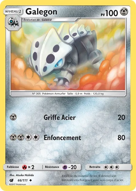 Galegon, carte Pokémon CIN 66 — extension Invasion Carmin