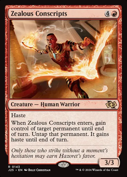 Zealous Conscripts, Magic card J25 143 — Foundations Jumpstart set