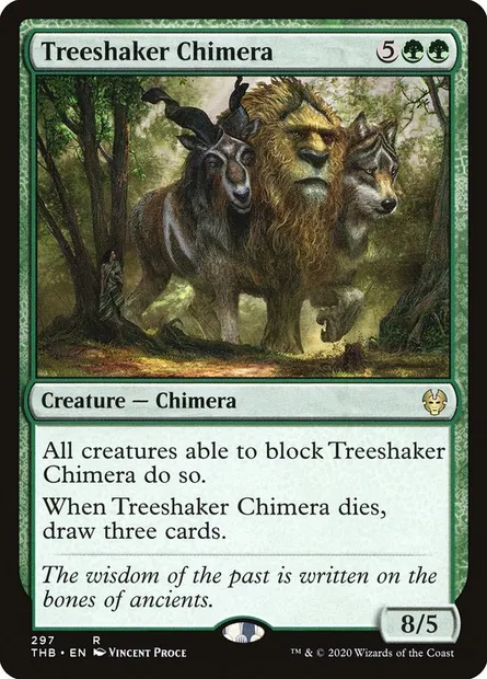 Treeshaker Chimera, Magic card THB 297 — Theros Beyond Death set
