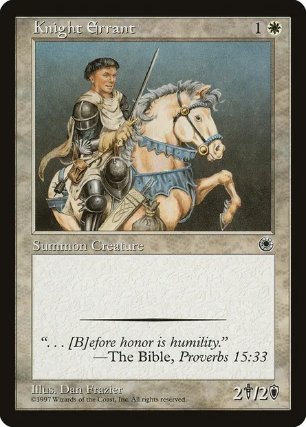 Knight Errant, Magic card POR 20 — Portal set