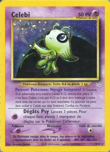 Celebi, carte Pokémon NR 3 — extension Neo Revelation