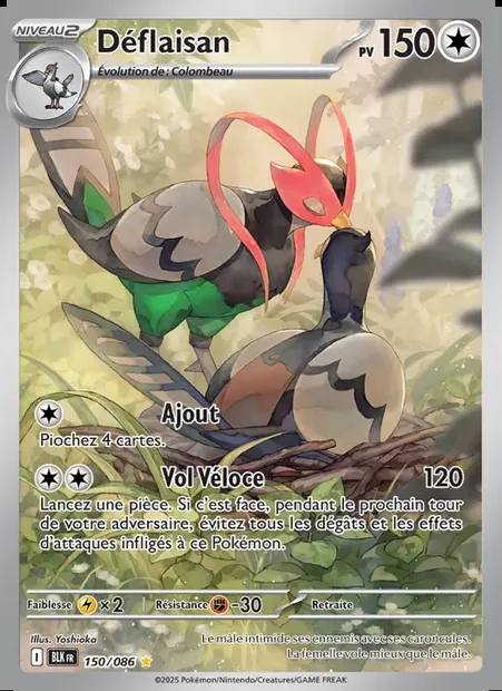 Déflaisan, carte Pokémon BLK 150 — extension Foudre Noire