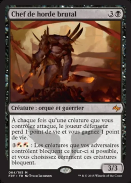 Chef de horde brutal, carte Magic FRF 64 — extension Destin reforgé