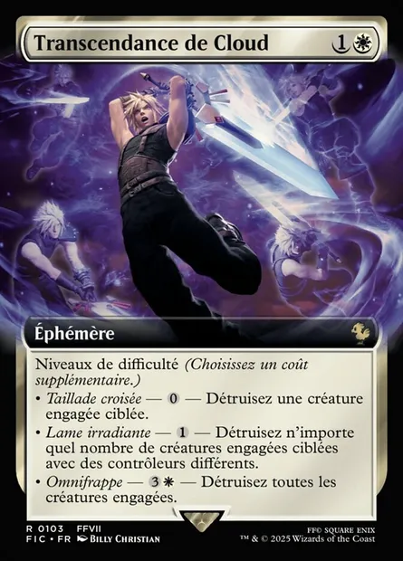 Transcendance de Cloud, carte Magic FIC 103 — extension Final Fantasy Commander