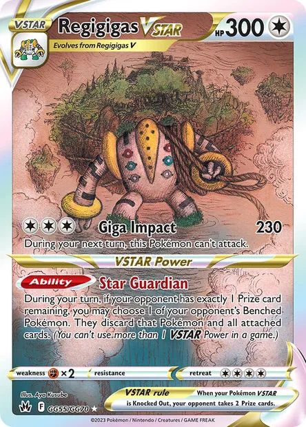Regigigas VSTAR, Pokémon card CRZ GG55 — Crown Zenith set