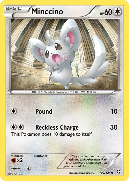 Minccino, Pokémon card DRX 109 — Dragons Exalted set