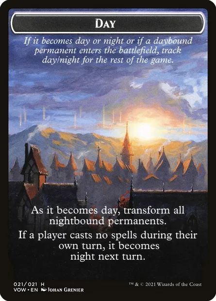 Day // Night, carte Magic TVOW 21 — extension Innistrad: Crimson Vow Tokens