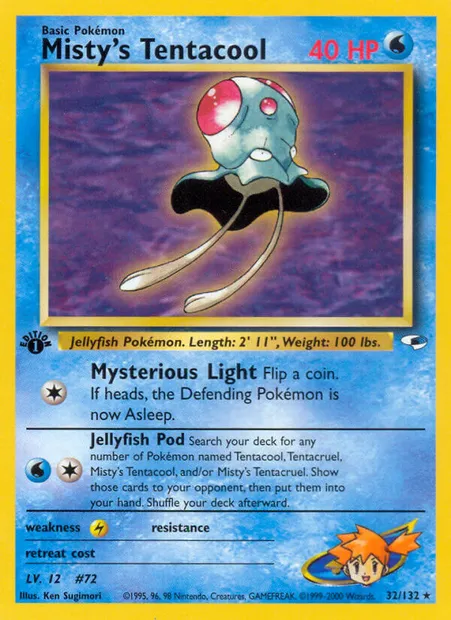 Misty's Tentacool, carte Pokémon GH 32 — extension Gym Heroes