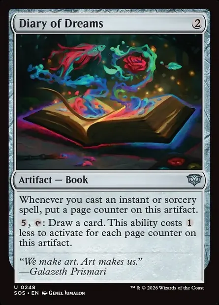 Diary of Dreams, Magic card SOS 248 — Secrets of Strixhaven set