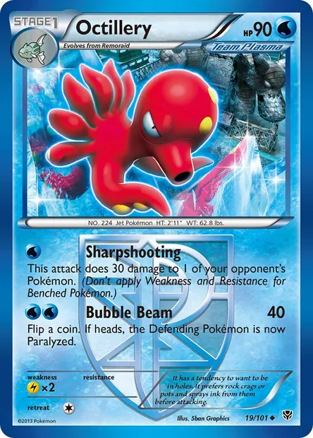 Octillery, Pokémon card PLB 19 — Plasma Blast set