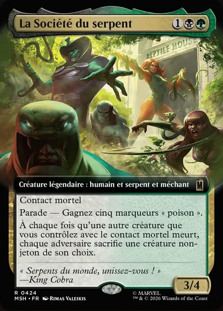 La Société du serpent, carte Magic MSH 424 — extension Marvel Super Heroes