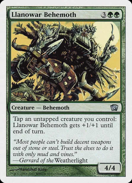 Béhémoth de Llanowar, carte Magic 8ED 261 — extension Huitième Edition