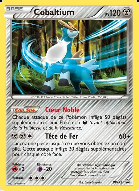 Cobaltium, carte Pokémon BW 72 — extension Promo BW