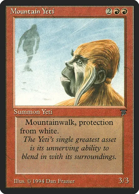 Mountain Yeti, carte Magic LEG 159 — extension Legends