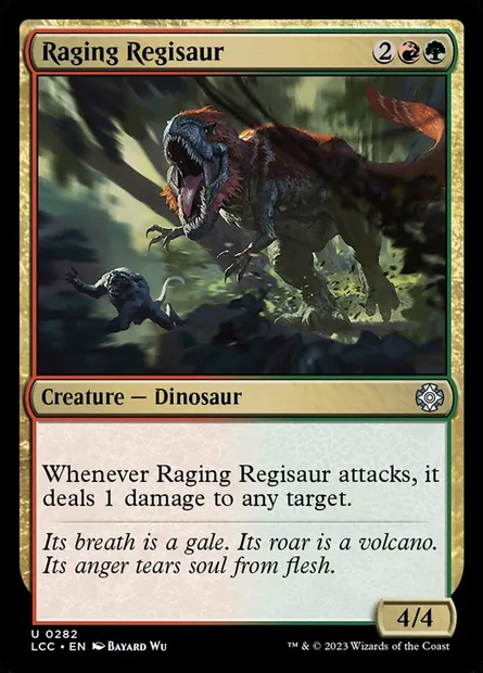 Raging Regisaur, Magic card LCC 282 — The Lost Caverns of Ixalan Commander set