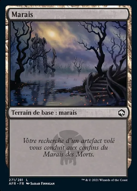 Marais, carte Magic AFR 271 — extension Forgotten Realms: Aventures dans les Royaumes Oubliés
