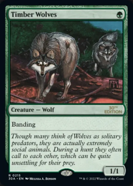 Timber Wolves, Magic card 30A 215 — 30th Anniversary Edition set