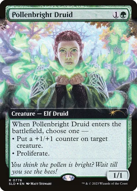 Druidesse de clairpollen, carte Magic SLD 776 — extension Secret Lair Drop